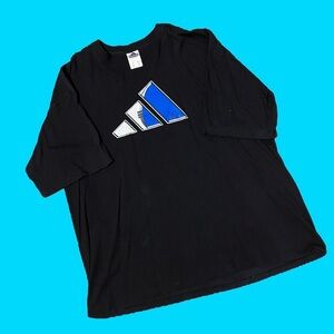 Adidas Black Tee with Striking Blue Graphic